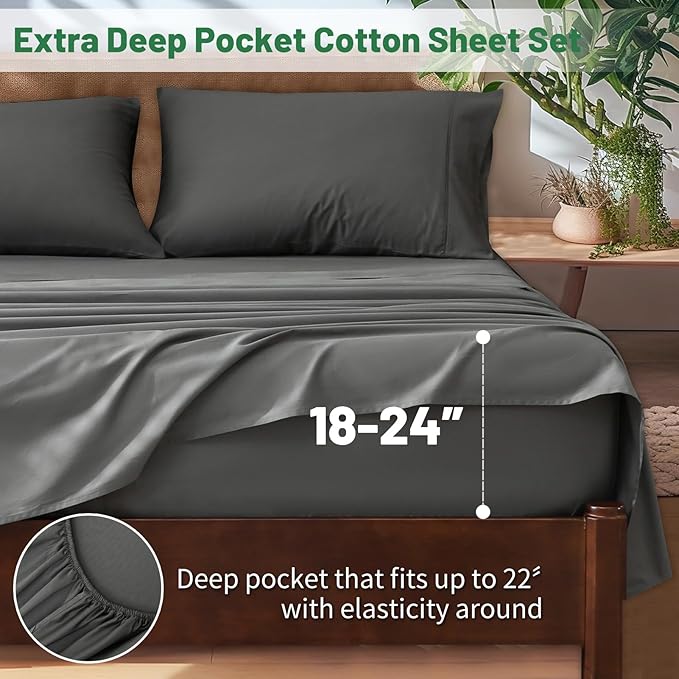 Extra Deep Pocket Queen Sheets 18-24 Inch 1000 Thread Count 100% Egyptian - Image 2
