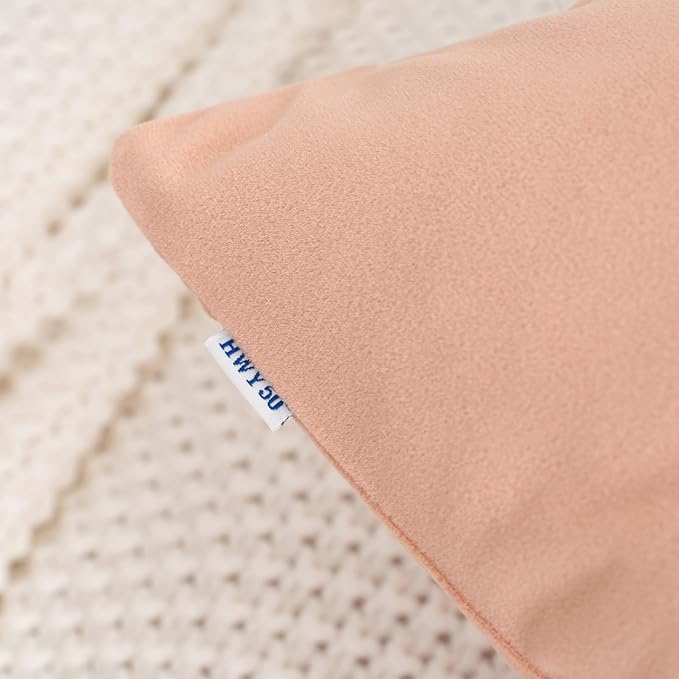 HWY 50 Dusty Pink Velvet Throw Pillow Covers 18x18 Inch - Image 3