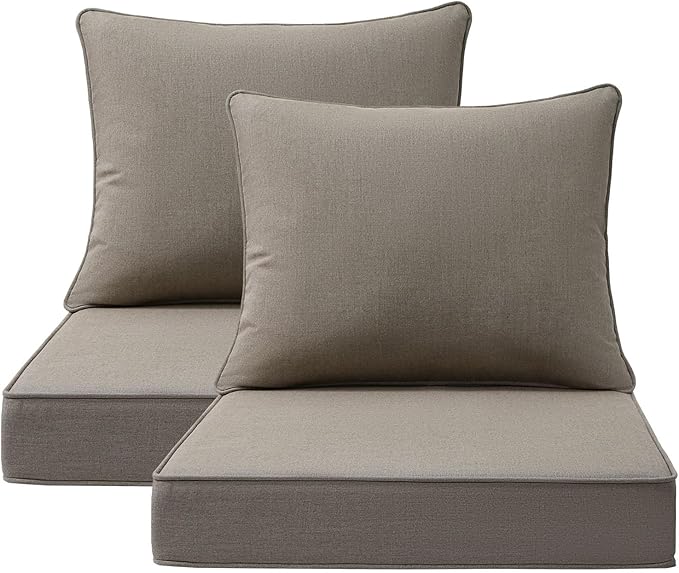 Sunbrella Outdoor Patio Chair Cushions Set, Water-Repellent, Fade Resistant by Unimatta