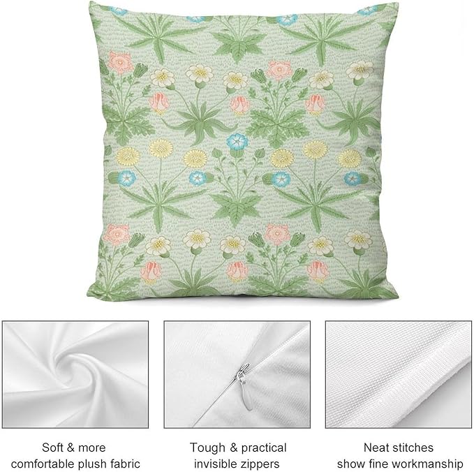 William Morris Floral Original Throw Pillow Covers Boho Chic Retro Floral Cozy - Image 8
