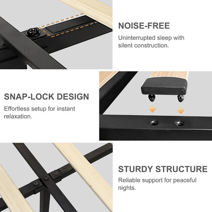 torana queen led bed frame with 2 storage, front angle view