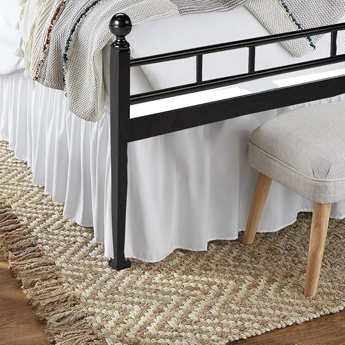 Dust Ruffle with Split Corner Ruffled Gatherd Bed Skirt with Platform Three - Image 3