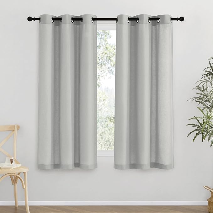 NICETOWN Thick Linen Blend Curtains Flax Textured by NICETOWN