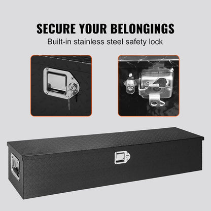 vevor heavy duty aluminum truck bed tool box, side view