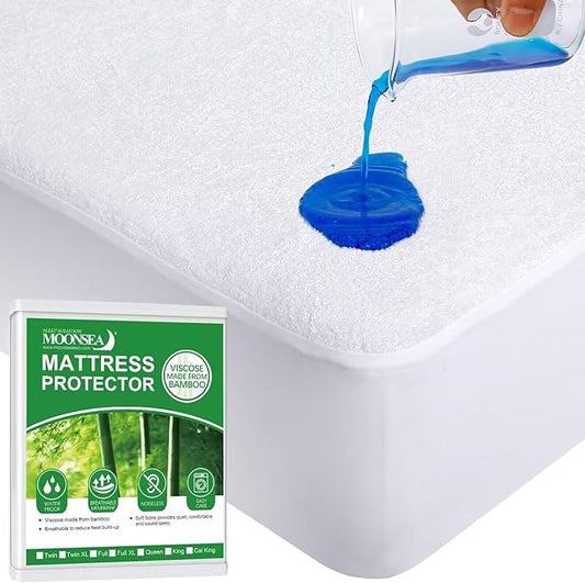 RV Short Queen Size Mattress Protector Waterproof, Smooth Top Mattress Protector by Moonsea