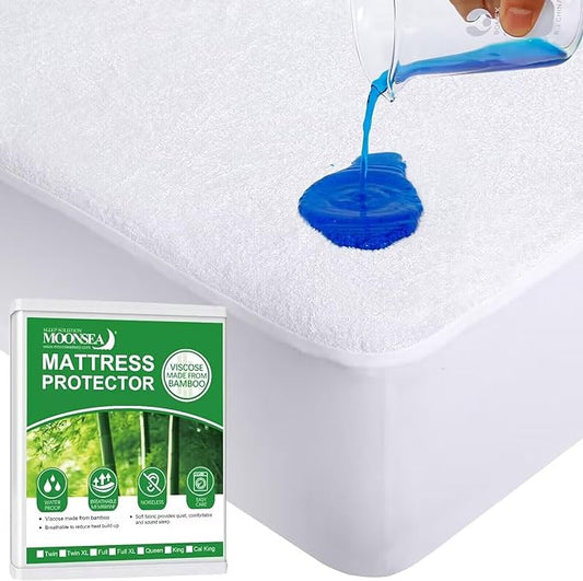Sleeper Sofa Queen Size Mattress Protector Waterproof, Smooth Top Mattress by Moonsea