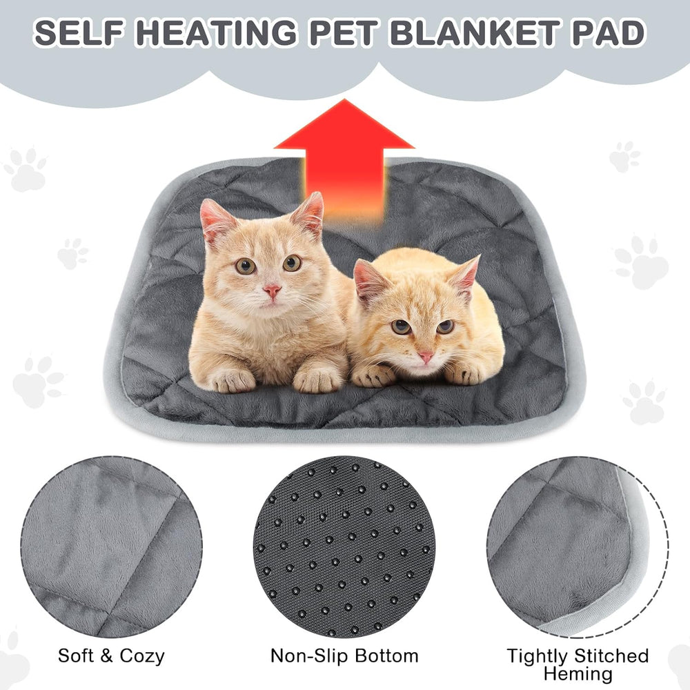 8 Pack Self Heating Cat Mat, Gray, 16 x 16 Inch