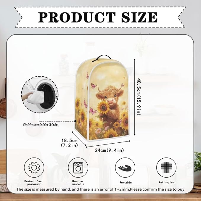 Highland Cow Blender Cover for Kitchen Blender Dust Cover Reusable Food - Image 5