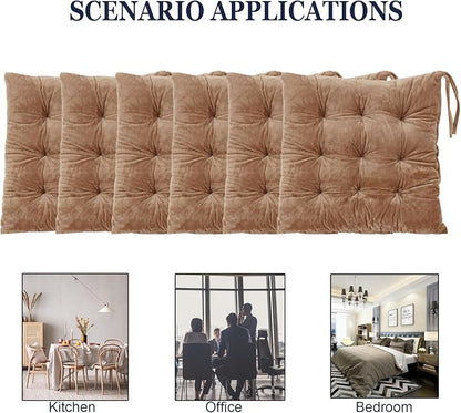 6 Pack Square Seat Cushion Chair Pads - Image 5