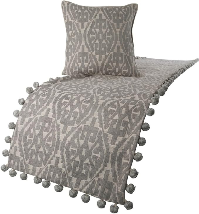 The HomeCentric Grey Bed Runner Without Pillow Cover, Twin Size 53"x18" by TheHomeCentric