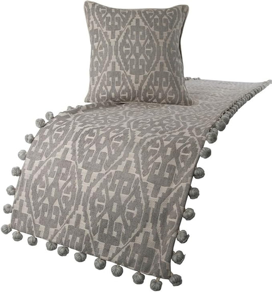 The HomeCentric Grey Bed Runner Without Pillow Cover, Twin Size 53"x18" by TheHomeCentric