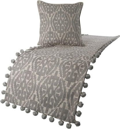 The HomeCentric Grey Bed Runner, Queen Size 74"x18" Decorative Bed Runner by TheHomeCentric