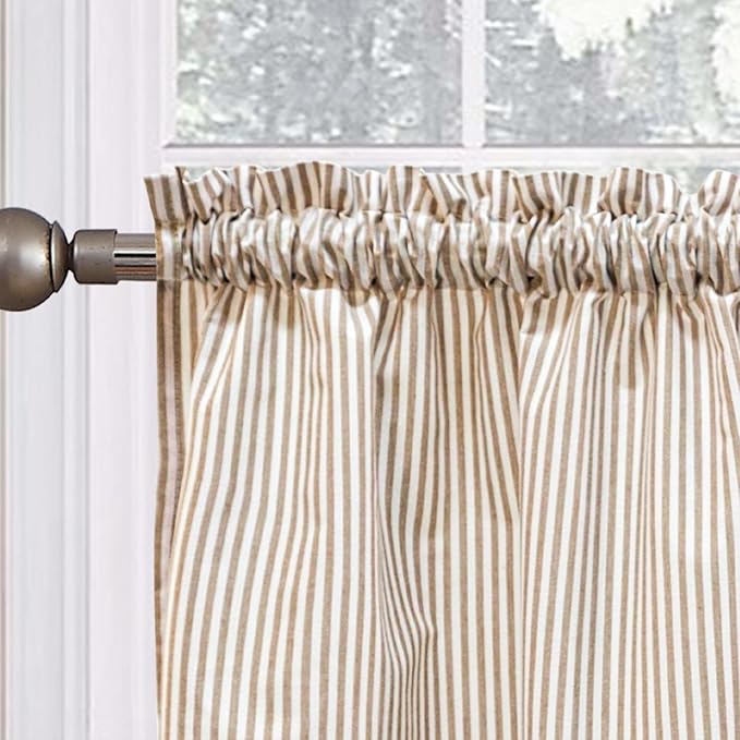 July Joy Cotton Tier Curtains 24 Inches Long Country Kitchen Curtains Rod Pocket - Image 2