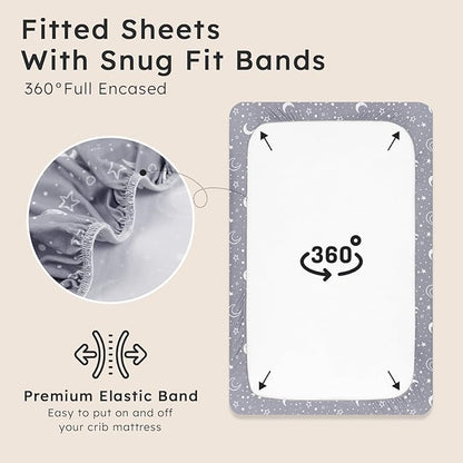 Baby Crib Sheets for Boys Girls Neutral, 2 Pack Crib Mattress Sheet for - Image 4