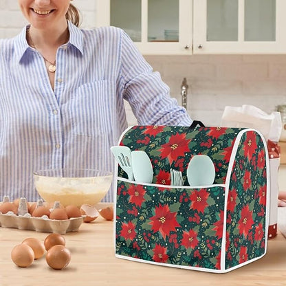 Christmas Stand Mixer Cover Dust Protective Poinsettia Stand Mixer Covers - Image 2