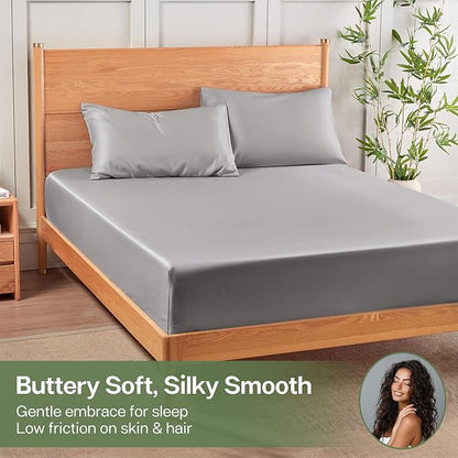 MR&HM California King Fitted Sheet, Ultra-Soft Rayon Derived from Bamboo & - Image 4