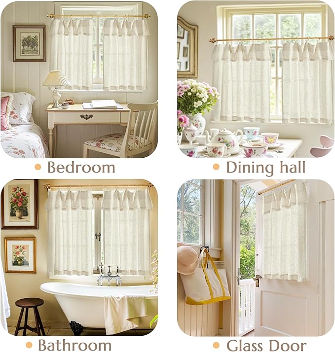 jinchan Linen Tier Curtains - Image 5