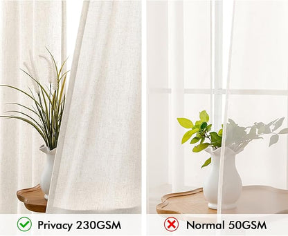 MIULEE Non-See-Through Privacy Linen Curtains 2 Panels, Light Filtering Window - Image 3
