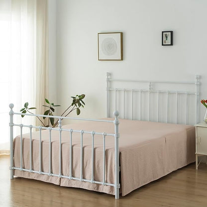 Queen Bed Skirt, Pleated Waffle Weave Bed Skirt - Image 3