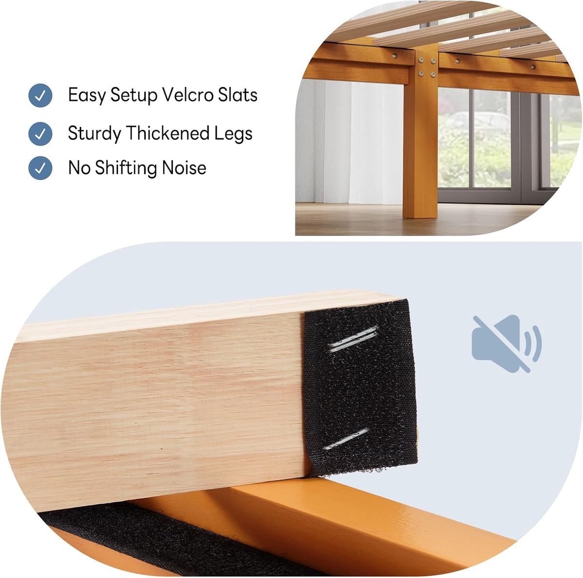 olixis full size bed frame, platform bed frame on a desk or shelf