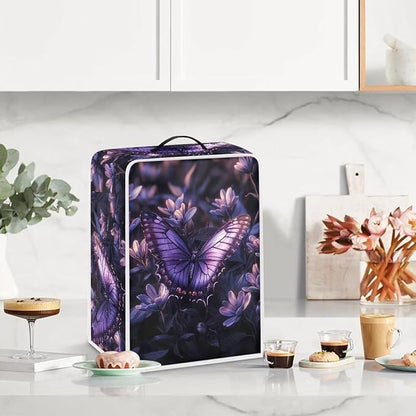 Mumeson Purple Butterfly Coffee Maker Cover, Dust Resistant Supplies Home - Image 3