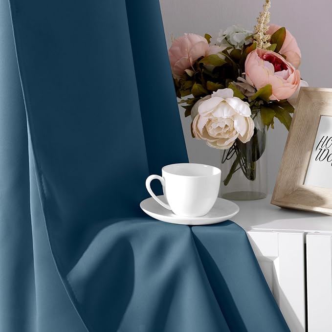 HOMEIDEAS Dark Teal Blackout Curtains - Image 3