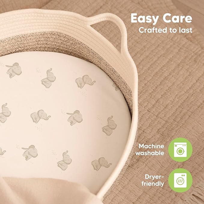 2-Pack Baby Bassinet Sheets Girl, Boy - Image 7