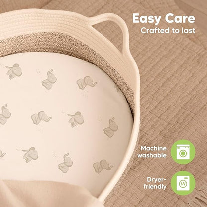 2-Pack Baby Bassinet Sheets Girl, Boy - Image 7