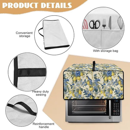 Lemon Floral Robin Bird Print Microwave Oven Dust Cover Heavy Duty Microwave - Image 6