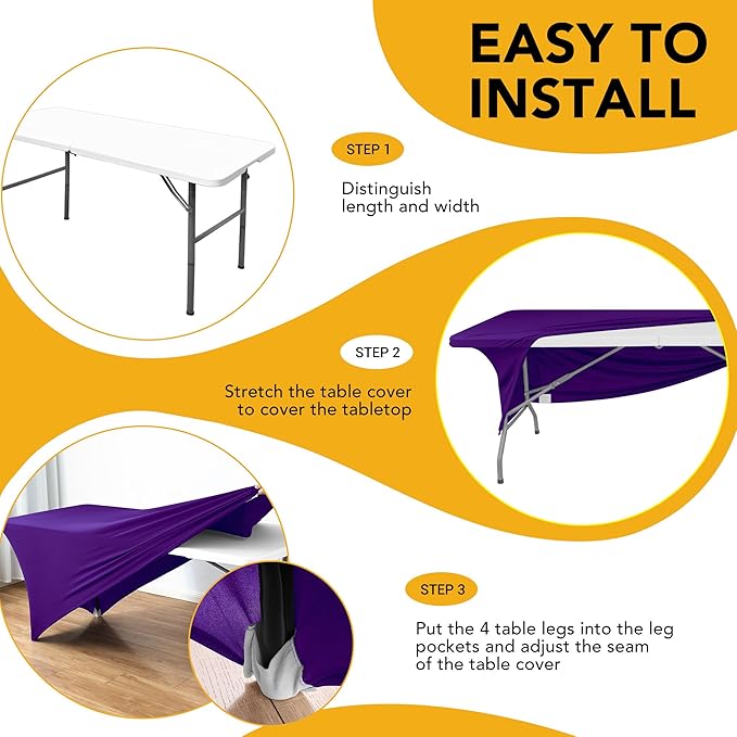 8-Pack Premium Purple Spandex Tablecloths - Image 8