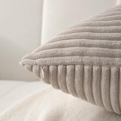 Taupe Lumbar Throw Pillow Covers 12x20 inch, Farmhouse Home Decor, Boho - Image 4