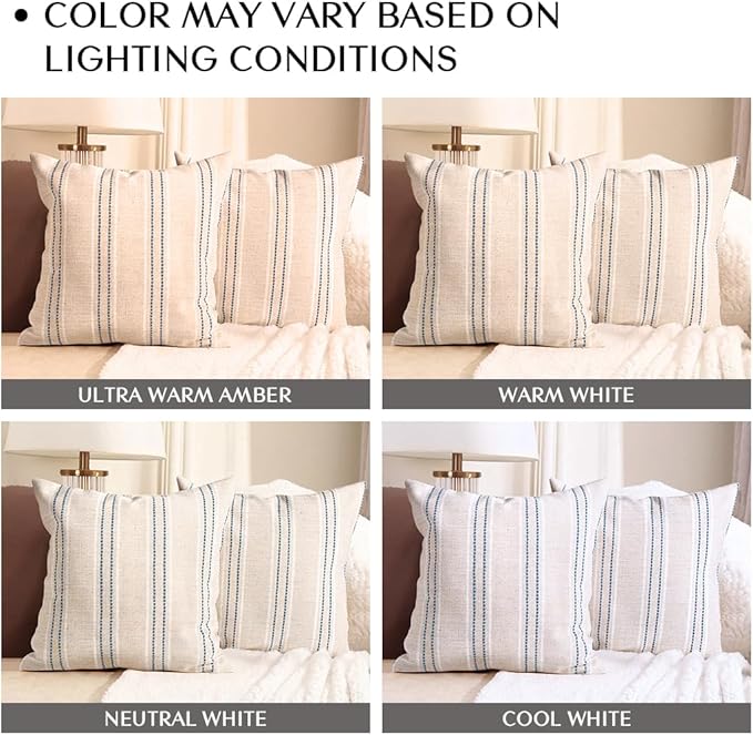 AELS 16x16 Decorative Farmhouse Linen Throw Pillow Covers, Boho Textured Pillow - Image 4