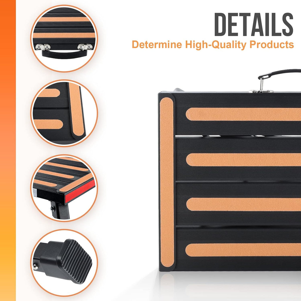yagud safety rv steps, non-slip folding adjustable step, close-up detail