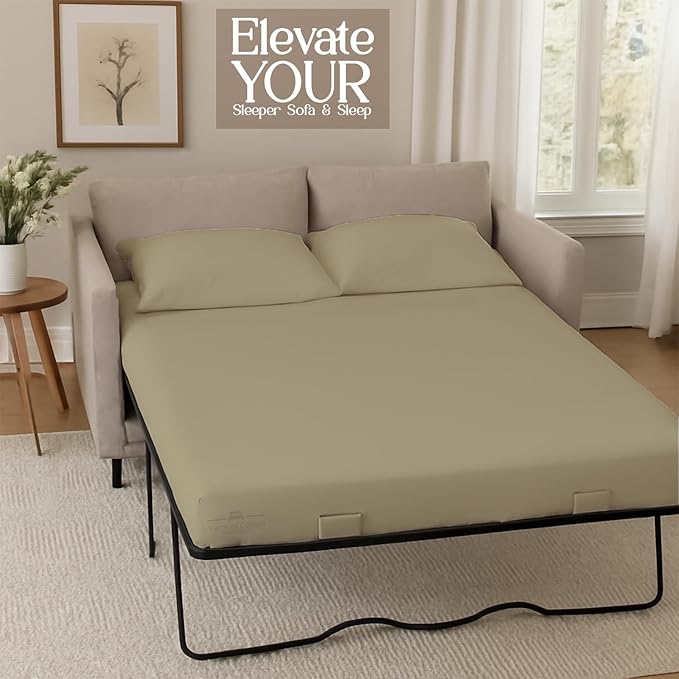 Sleeper Sofa 4 Piece Bed Sheet Set Premium Quality 100% Cotton 500 Thread Count - Image 4