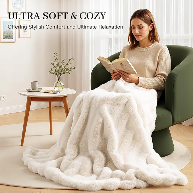 NEXHOME PRO Faux Fur Twin Blanket, Ultra Soft Cozy Warm Fuzzy Fluffy Plush - Image 7