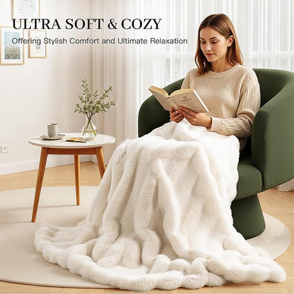 NEXHOME PRO Faux Fur Throw Blanket, Ultra Soft Cozy Warm Fuzzy Fluffy Plush - Image 5