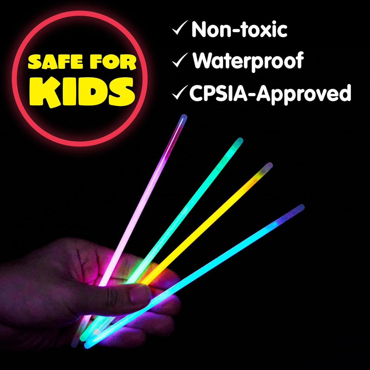 JOYIN 800 Pcs 8" Glow sticks Bulk Party Favors Pack, Neon Glow in the Dark Party Supplies, Light Up Necklaces and Bracelets with Connectors for Halloween, Football, Birthday Decorations