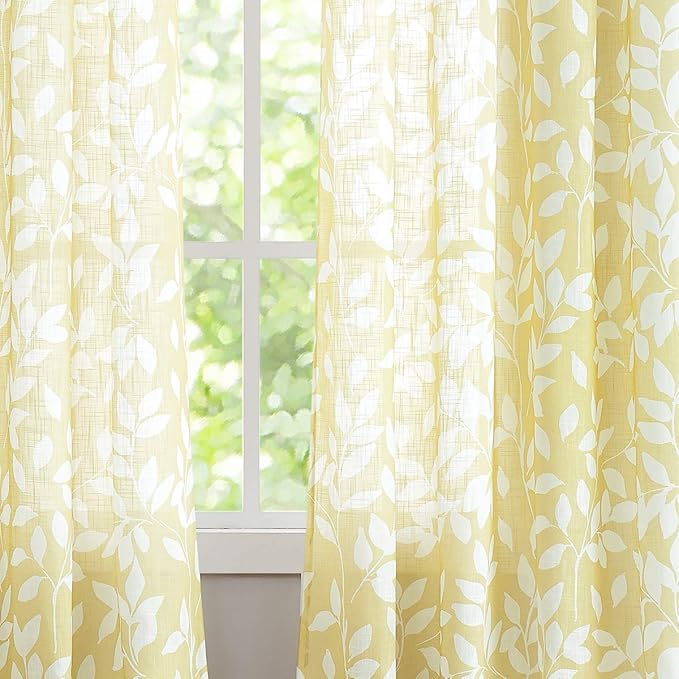 Treatmentex Yellow White Curtains - Image 5