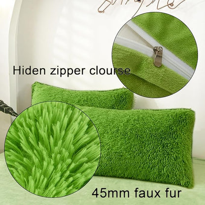 MorroMorn Decorative Pillows Covers, 2 Packs Faux Fur Pillow Cases Standard Size - Image 4