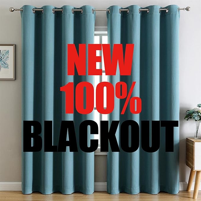 G2000 100% Blackout Curtains for Bedroom Living Room 84 Inches Long Teal by G2000