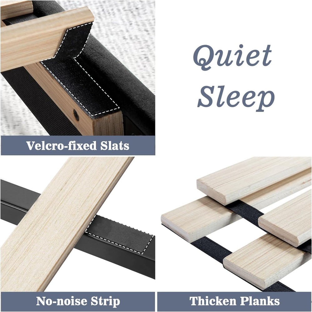 Allewie Full Bed Frame/Velvet Upholstered Bed Frame with Vertical Channel Tuf...