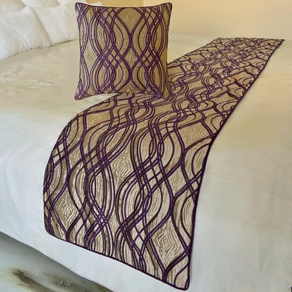 The HomeCentric King/Queen/Twin Plum Designer CA King 86"x18" Bed Runner by TheHomeCentric