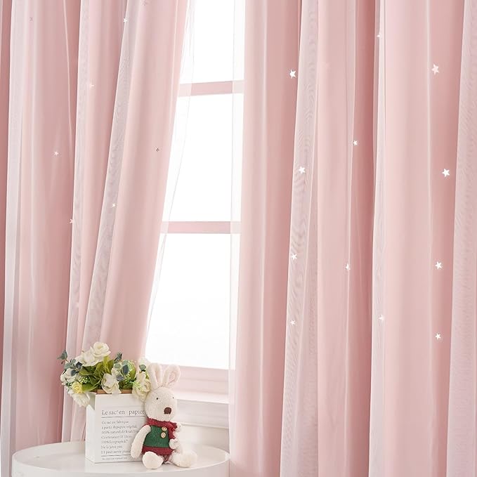 Light Pink Curtains Blackout for Girls Bedroom - Image 4