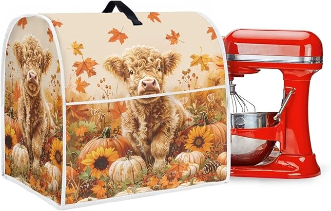 Highland Cow Stand Mixer Cover 4.5-5 Quart Pumpkin Kitchen Appliance Covers - Image 4