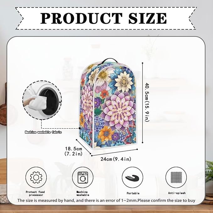 Bohe Flower Pattern Blender Cover Kitchen Blender Dust Covers Food Processor - Image 6