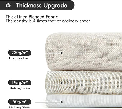 MIULEE Non-See-Through Privacy Linen Curtains 2 Panels, Light Filtering Window - Image 5
