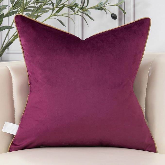 Aeckself Luxury Embroidery Velvet Pillow Cover 18x18 Inch, European Crown - Image 2