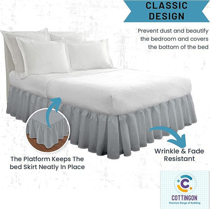 Ruffled Bed Skirt with Split Corners-Dust Ruffle - Image 4