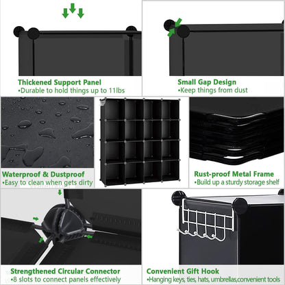 c&ahome 16 cube storage organizer cube shelves units, package contents