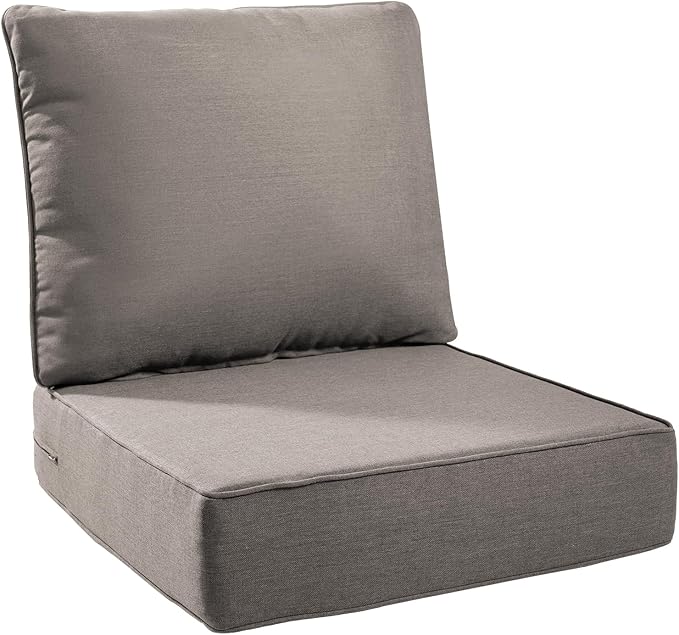6" Thick Outdoor Cushions 24x24x6, 1-Set Deep Seat Patio Cushions by Pugire
